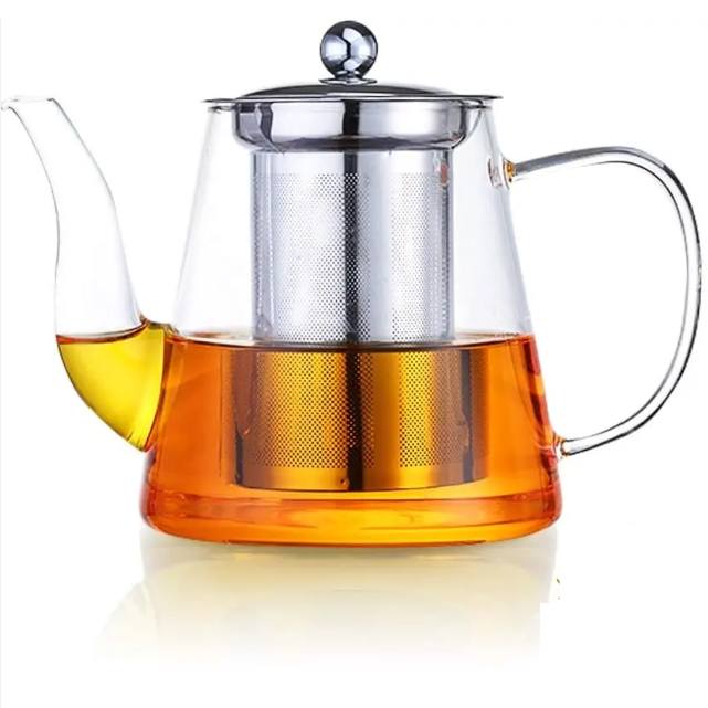 Glass Tea Kettle & Teapot with Removable Stainless Steel Infuser